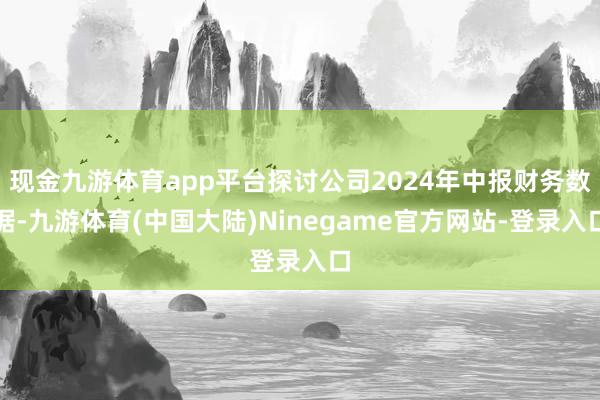 现金九游体育app平台探讨公司2024年中报财务数据-九游体育(中国大陆)Ninegame官方网站-登录入口
