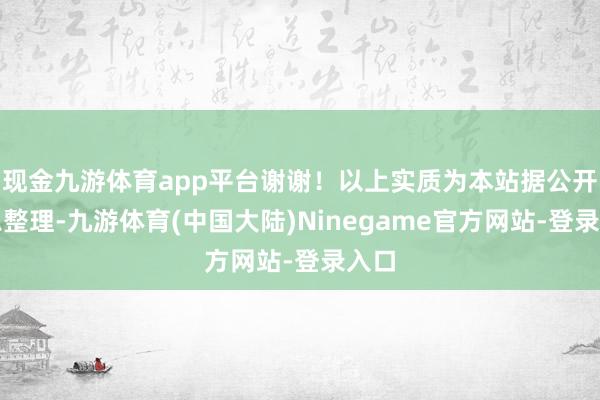 现金九游体育app平台谢谢！以上实质为本站据公开信息整理-九游体育(中国大陆)Ninegame官方网站-登录入口